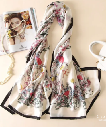 Gardenia Silk Scarf – Luxury Women’s Collection