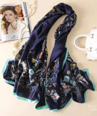 mystery meadows silk scarf women