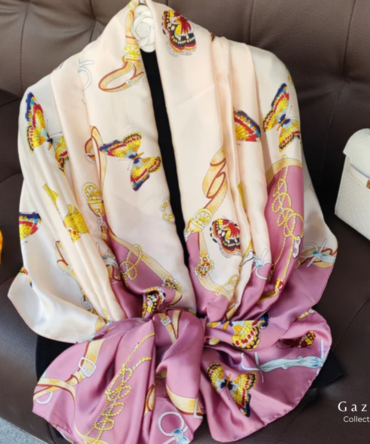 breathtaking Butterfly pink Scarf – Luxury Women’s Hijab Collection